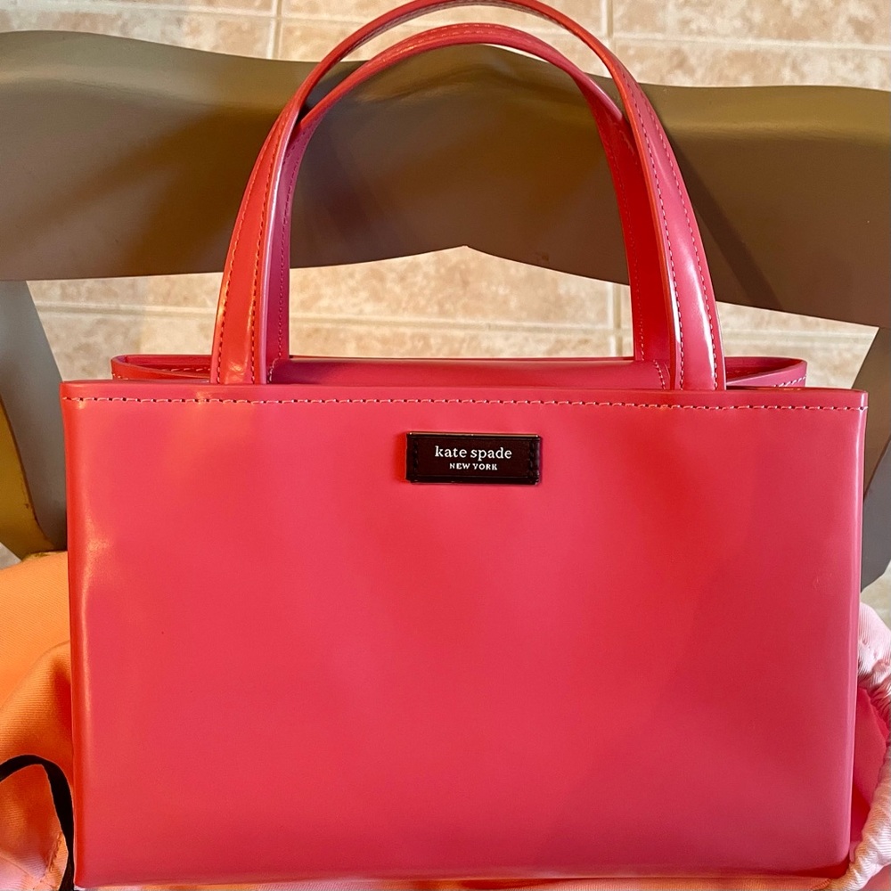 Kate Spade Sam Icon Leather Small Tote in Pink Cloud